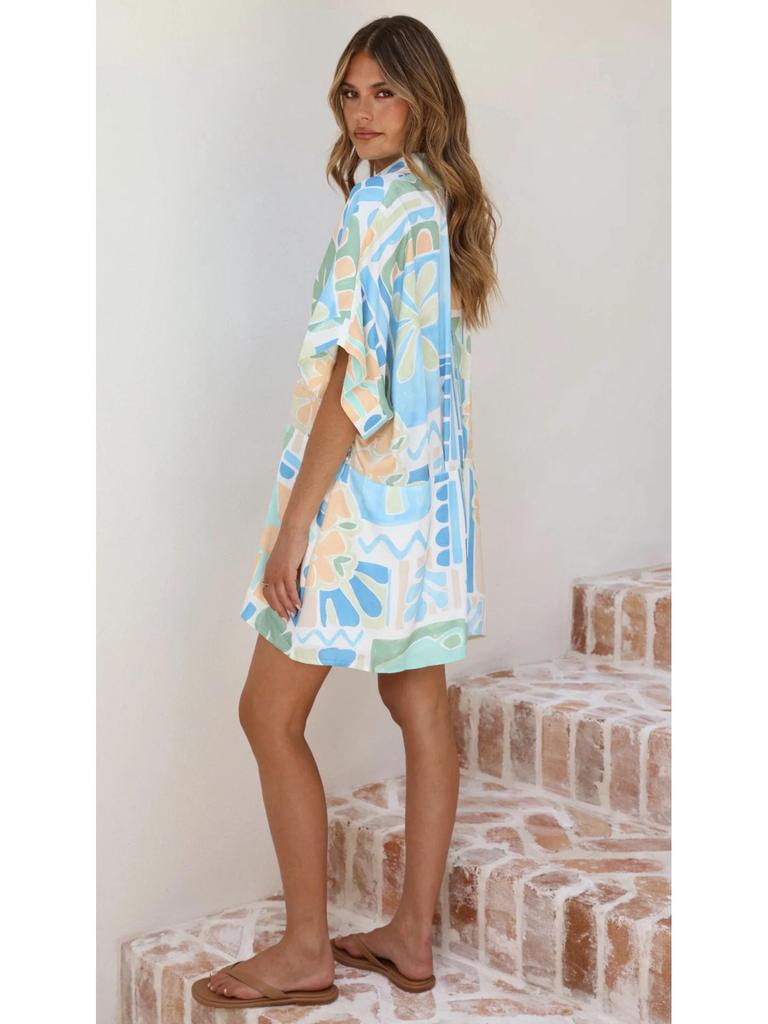 2025 Loose Casual Holiday Printed Linen Jumpsuit