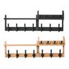 Wall Mounted Coat Rack with Shelf Rustic Wooden Wall Shelf with 11 Hooks Mail Holder 4-in-1 Entryway Organizer Key Hanger for Living Room Bedroom
