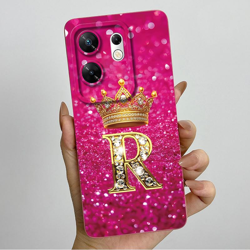 Case for infinix Zero 30 4G 5G Case X6731 Crown Letters Soft Silicone Shockproof Cover For Infinix Zero30 4g Cases X6731B Funda