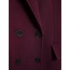 Women Fashion Burgundy Coat Double Breasted Long Sleeve Lapel Blends Jacket High Street Outerwear