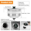 2/4Pcs 3-in-1 Kitchen Sink Sewer Strainer,Basin Sink Stopper Drain Basket Pop Up Anti-clogging Kitchen Sink Accessories