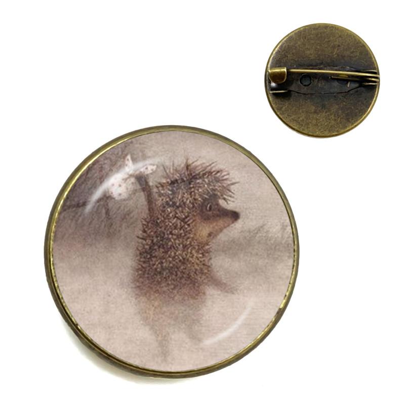 Broche de Ouriço Vintage Alfinetes de Animais Fofos Broches de Joias da Moda Broche de Gola Banhado a Bronze Antigo Para Mulheres Homens Presente