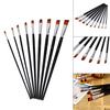 Nylon Oblique Flat Tip Brush Brush Set Wooden   Handle Brush for Students Artists