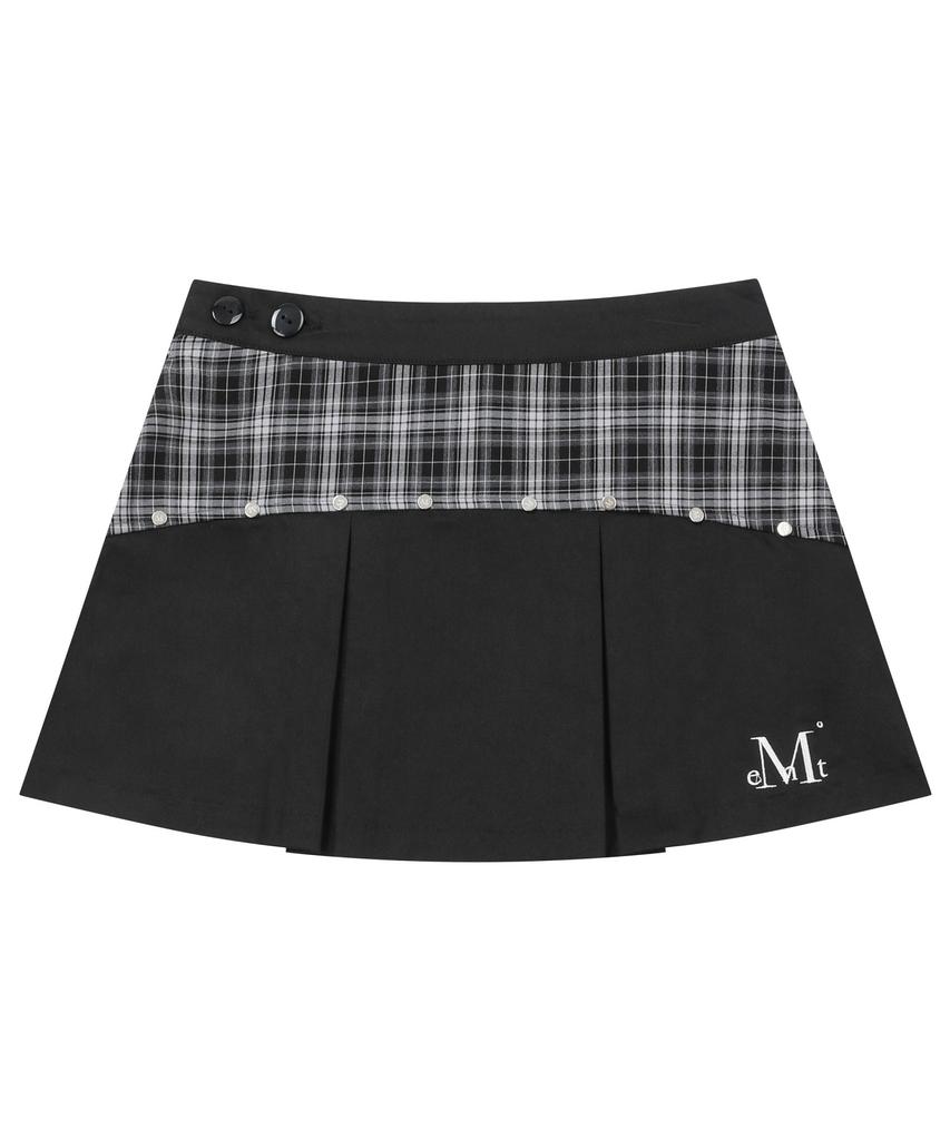 Mucent Stride Setup Check Color Block Mini Skirt