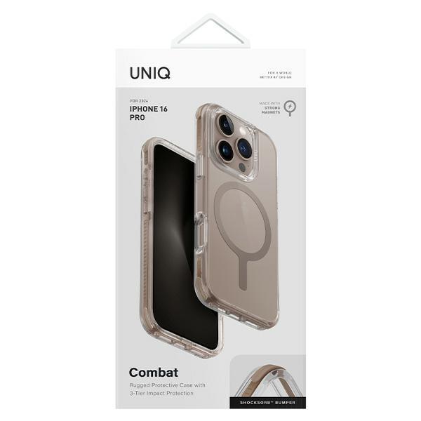 Uniq Combat Case For Iphone 16 Pro 6.3 Magclick Charging Gold Taupe Gold