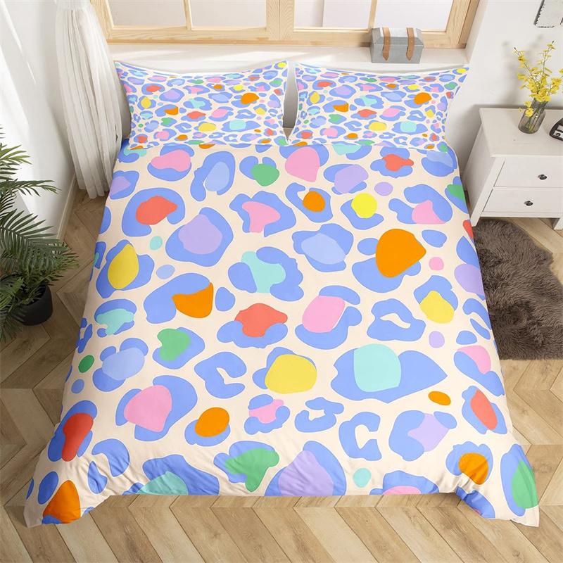Leopard Cheetah Comforter Cover Twin Zebra Snake Giraffe Animal Skin Print Duvet Cover Abstract Geometric Patchwork Bedding Set