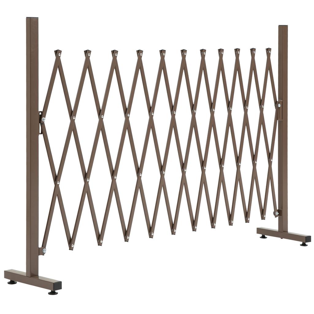 Expanding Trellis Fence, Freestanding Movable Fence, Foldable Garden Screen Panel, 300 X 103.5 Cm, Dark Brown