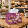 1pc Oriental Chinoiserie Tissue Box with Crane & Chrysanthemum Floral - Asian Decor Suitable for Rolls/Facial Tissues Storage, Napkin Holder for Home,
