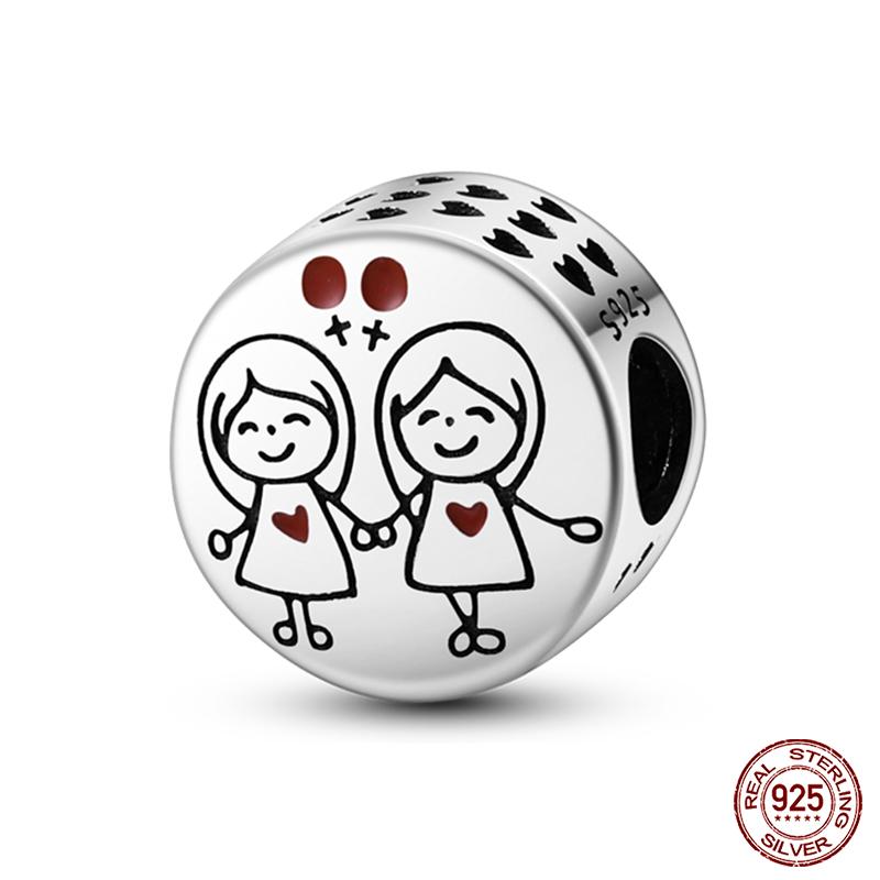 100% Copper Heart Shaped Warm Family Charm Beads Fit Qikaola Original Bracelets Fine Diy Mother'S Day Jewelry Gifts