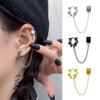 1Pcs Fashion Punk Cross Pendant Clip Earring for Teens Women Men Ear Cuffs Earring Jewelry Retro Metal Chain Tassel Earings