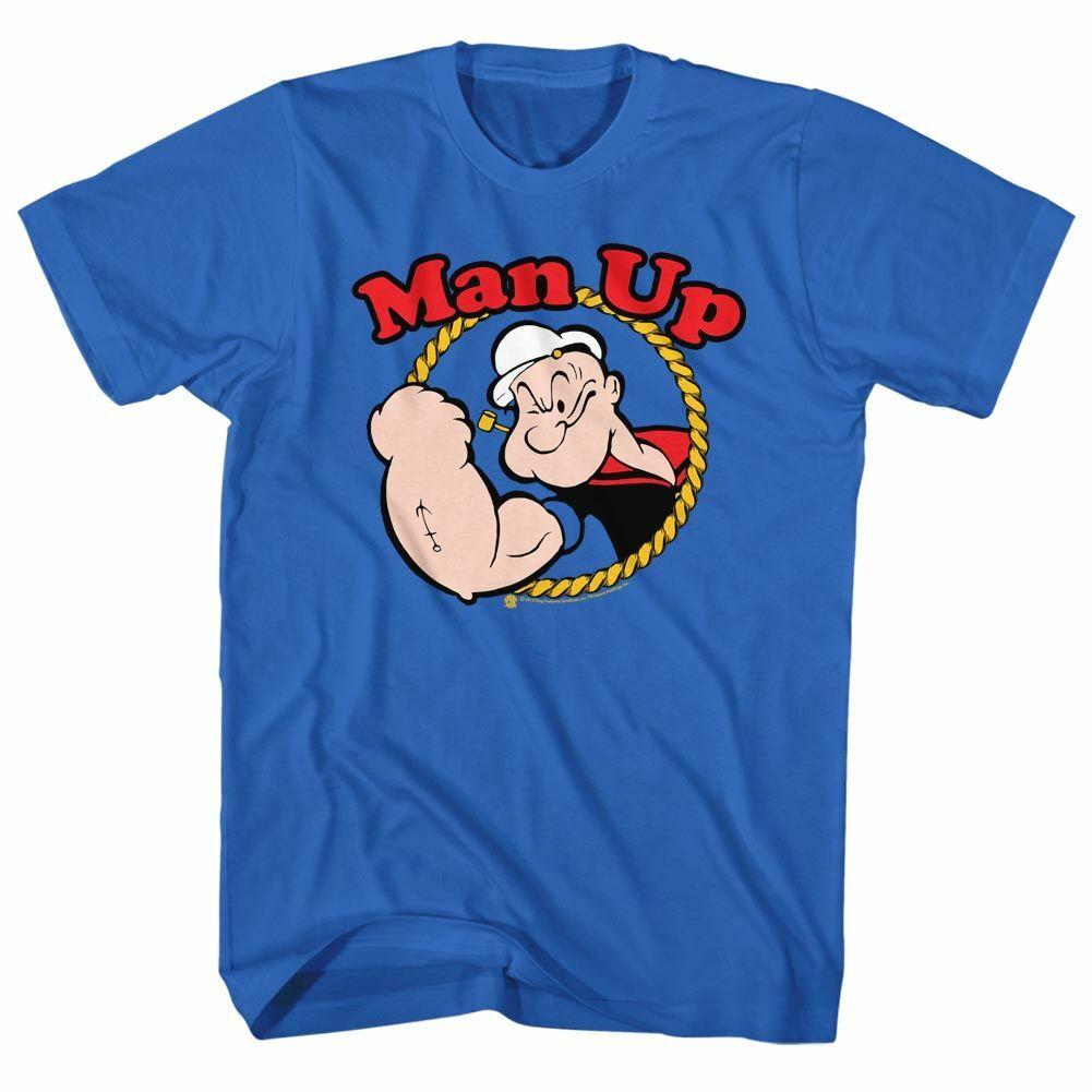 Popeye Man Up Royal Adult T-Shirt XXL