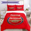 3pcs Custom Name Arsenal F.C Bedding Set Duvet Cover Closure Includes 1 Duvet Cover & 2 Pillowcases, Soft and Comfortable for All Seasons.