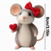 Christmas Mice Wool Felt Mouse Felt Animal Crafts Cute Mouse Tree Ornaments Winter Christmas Wool White Mouse Decor For Wedding