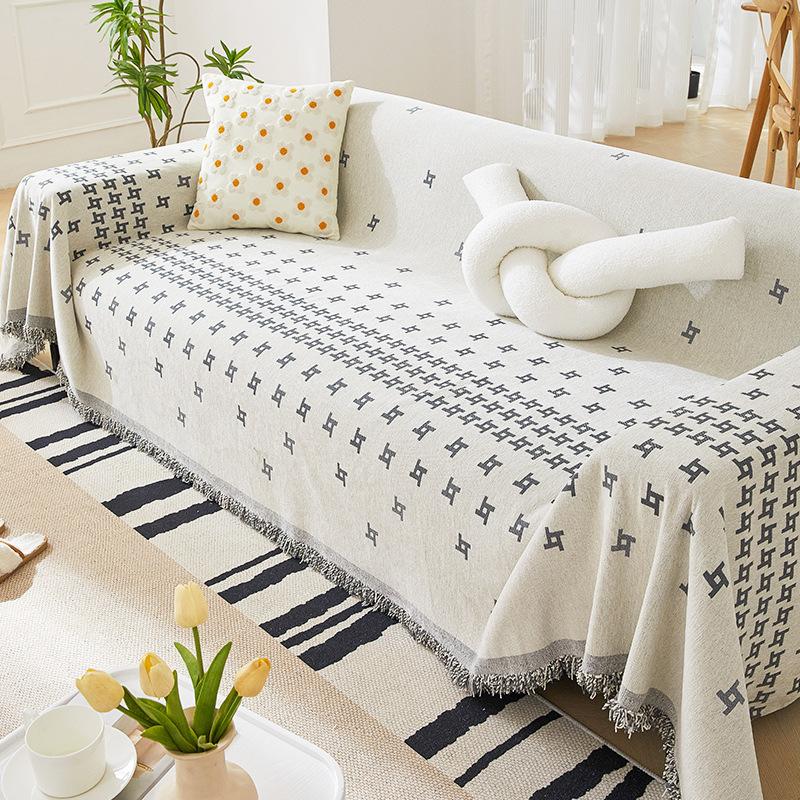 Fresh Printed Light Luxury Sofa Towel Summer Memories Cool Feeling Full Covered Sofa Cover Cloth Backrest Towel