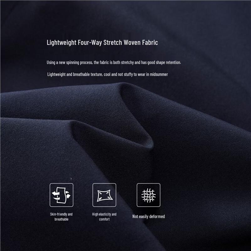 Giordano Men's Four-Way Stretch Pleated Elastic Waist Sports Shorts