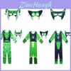 Costume da creatura selvaggia dei Kratts per bambini con tuta verde e blu navy e maschera
