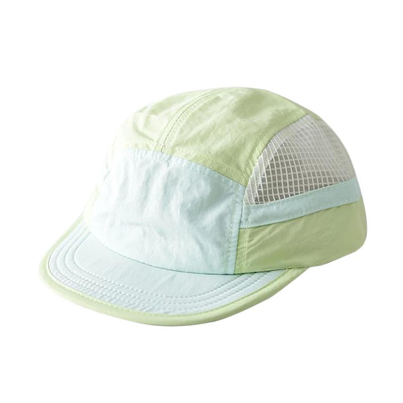 Color-Block 5 Panel Camp Hat Men Women Quick Dry Breathable Mesh Baseball Cap Lightweight Soft Brim Outdoor Running Sun Hats