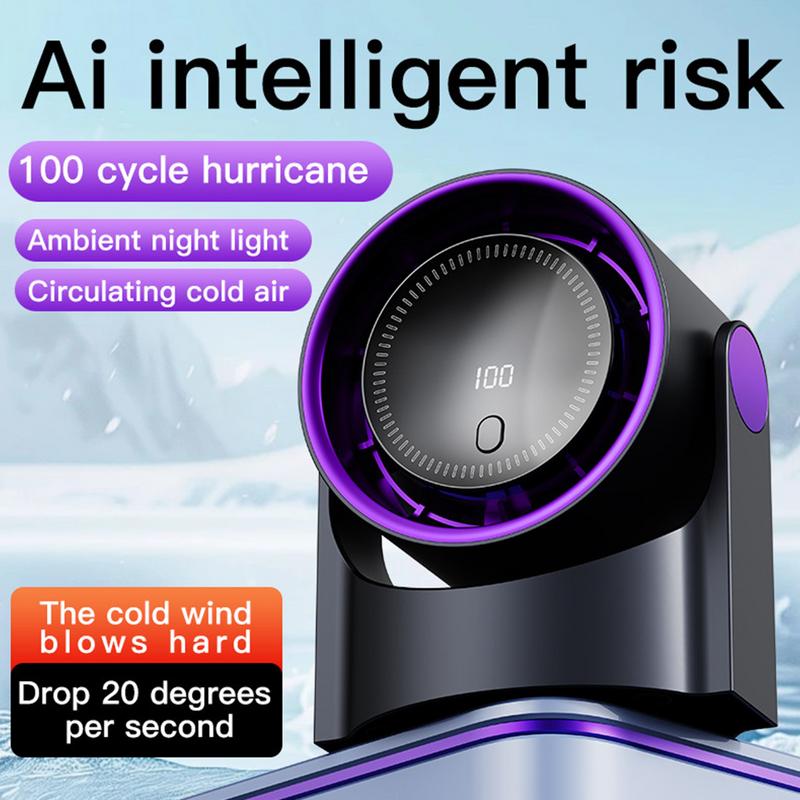 Portable Bladeless Fan Mini Cooling Table Fans Bladeless USB Rechargeable Sports Cooler Fan For Outdoor Sports Travel