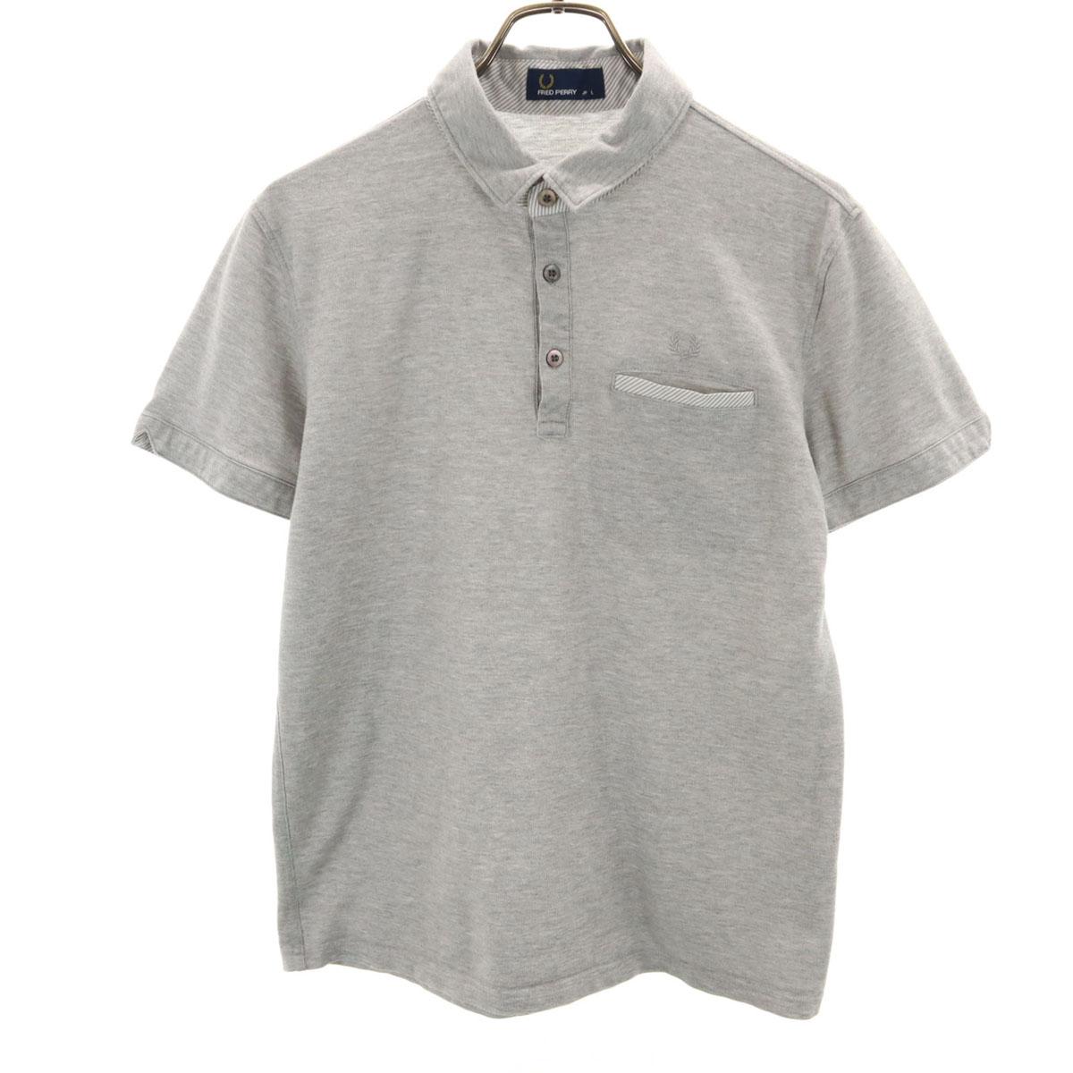 

FRED PERRY сделано в Японии Футболка поло с коротким рукавом L серый Мужская Б/У