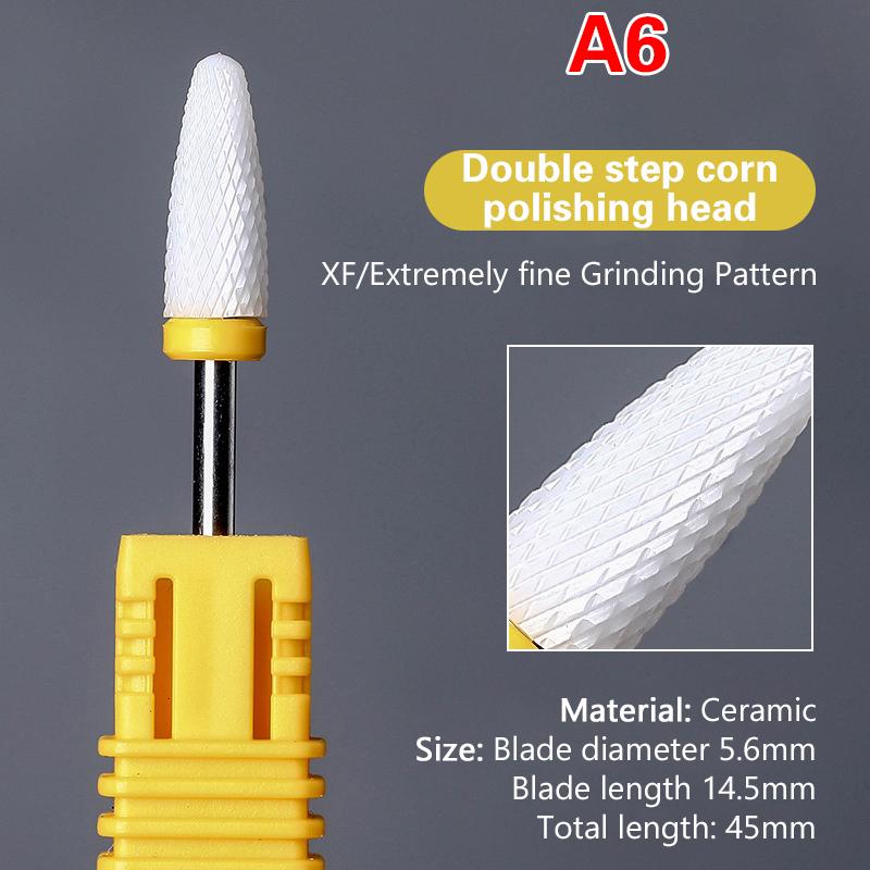Ceramic Milling Cutter Nail Drill Bit Electric Manicure Pedicure Mill Bits Machine Files Nail Art Tools Equipment
