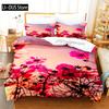 Flower Plants Bedding Set Pink Rose Duvet Cover Set 3d Bedding Digital Printing Queen Size Bedding Set Fashion Design