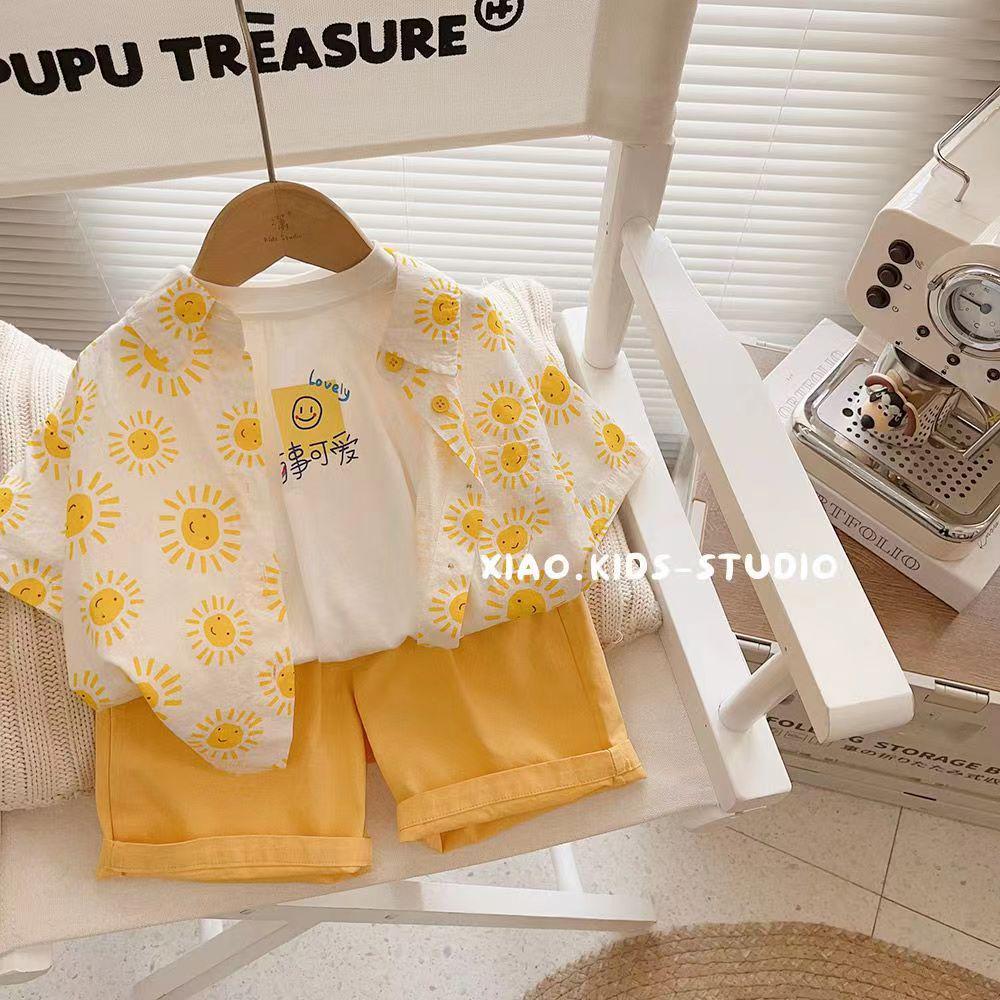 Cămăși Casual Florale de Vară pentru Băieți - Mâneci Scurte Stil Trendy de Plajă pentru Copii