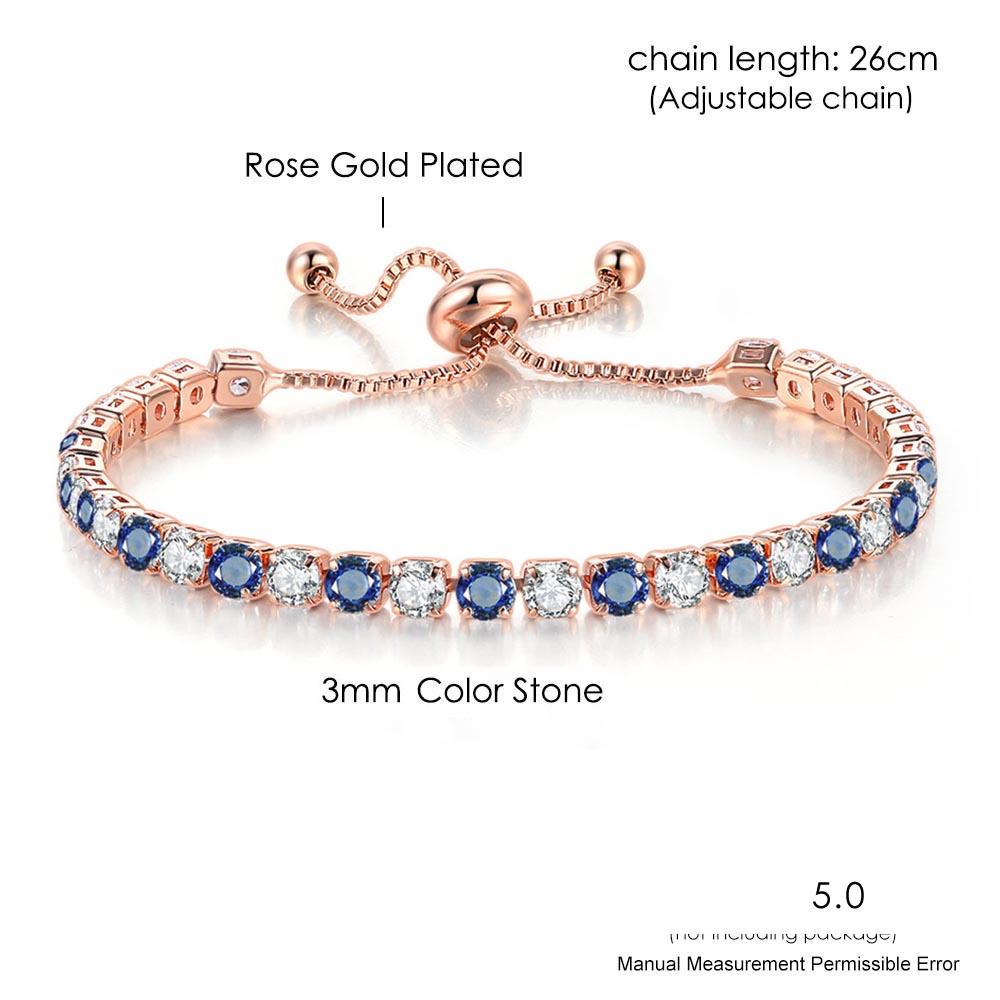 Adjustable Multicolor Tennis Bracelets for Women Ladies Wedding Rainbow Colorful Zircon Charm Bracelet Hand Chain Zircon DZH043