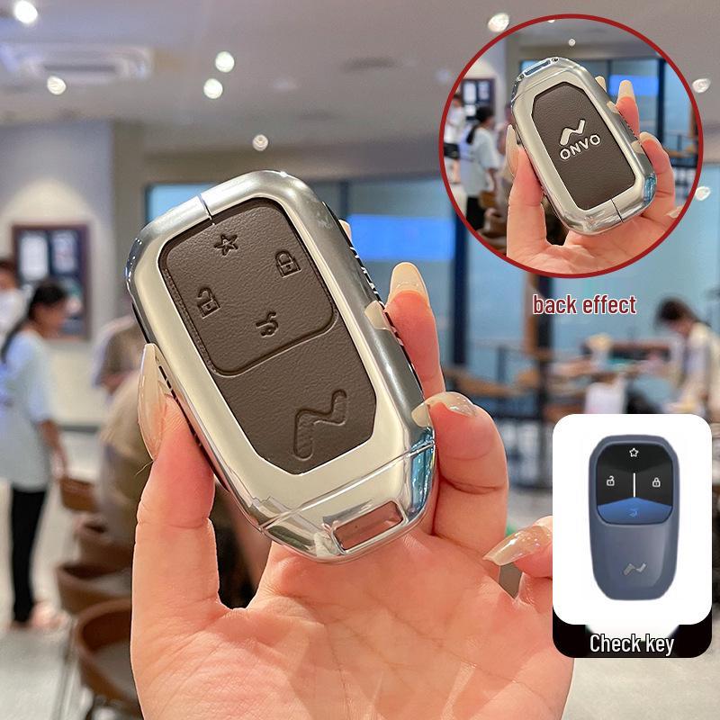 Compatible Key Case for Lixiang L60 L90 2025 Model - Metal & Leather Protective Shell Standard