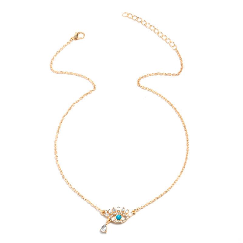 Accessories Diamond Eye Pendant Alloy Devil'S Eye Necklace Women'S Summer