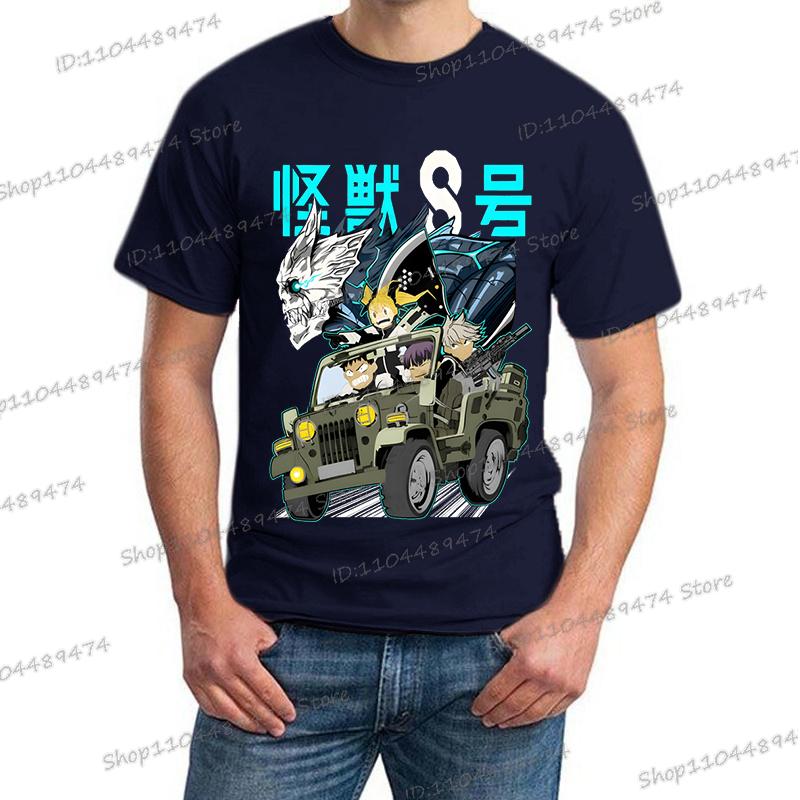 Funny Manga Kaiju No 8 Streetwear Japanese Y2K Anime Men T-shirt Casual Short Sleeve Harajuku Kafka Hibino Men's Clothing Tops