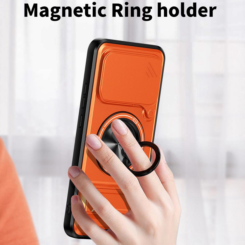 KEYSION Magnetic Phone Case for OPPO Reno13 Pro 5G Reno13 F 5G Slide Camera Protection Upright Kickstand Ring Shockproof Cover