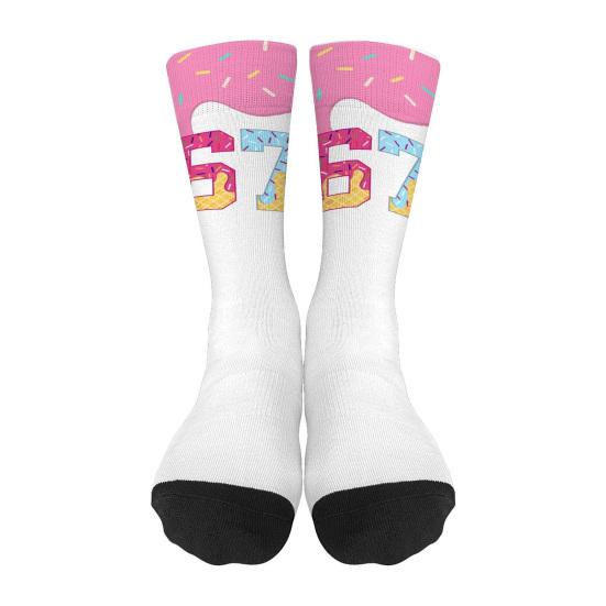 Funny 67 Crew Socks 6 7 Creams Drips Casual Socks Six Seven Meme Socks for Men Women Boys Girls Christmas Gifts