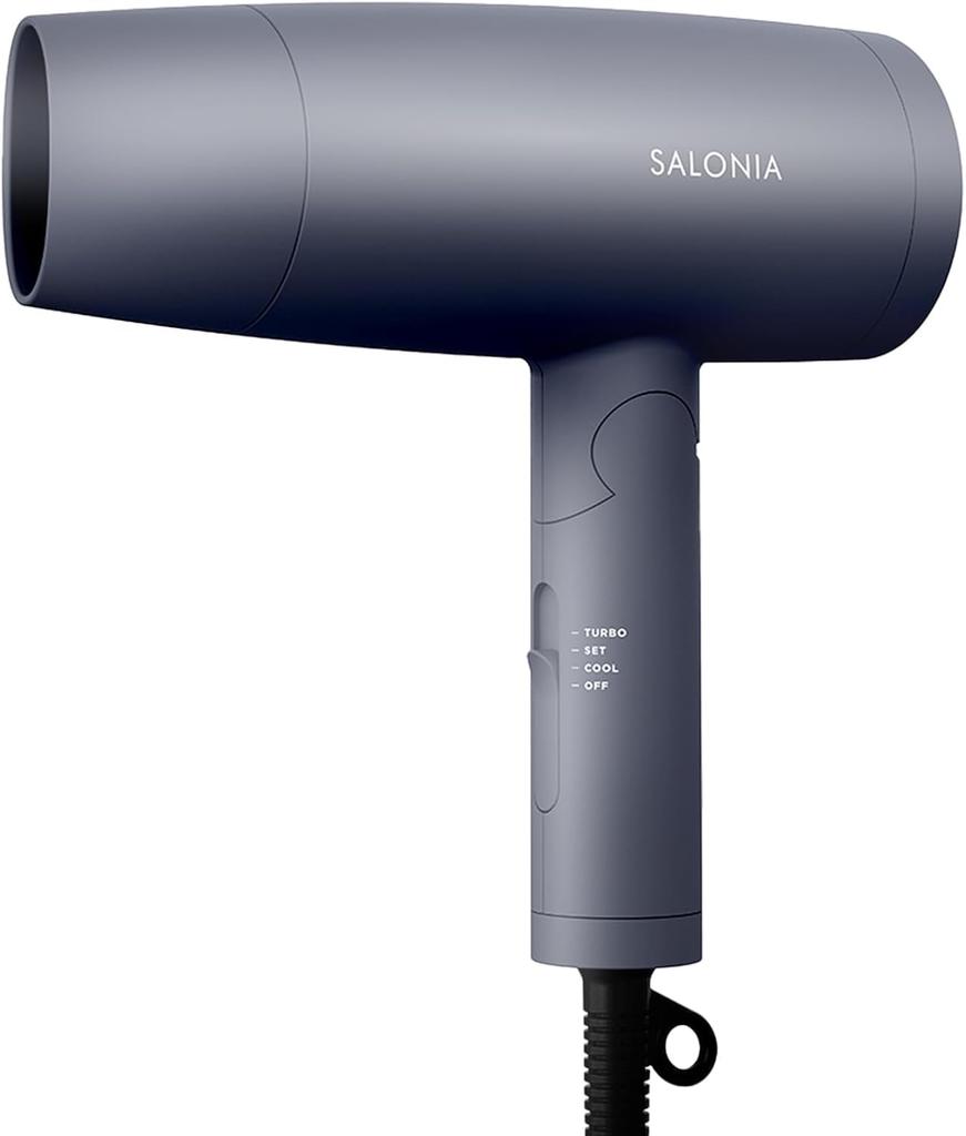 SALONIA Speedy Ion Hair Dryer, High Airflow, Fast Drying, Lightweight, Negative Ion Hair Dryer, SL-013GR, Gray