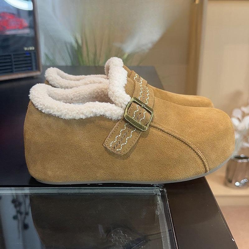 Thick-soled Insole Height-increasing Fleece Full-bag Women's Shoes, New Style Cotton Shoes