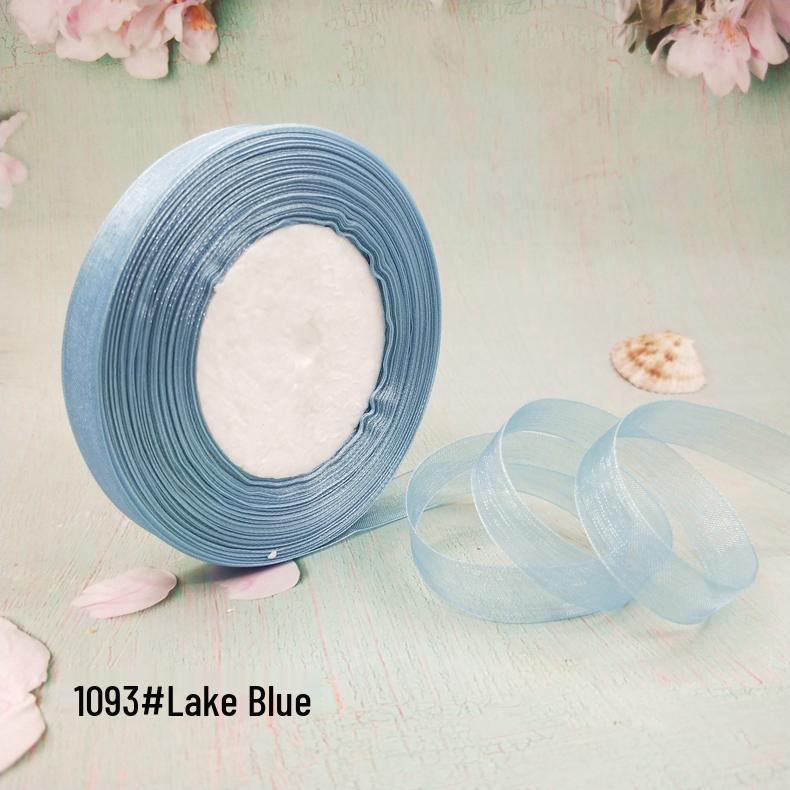 Cinta de Hilo de Nieve Transparente de 1,2 cm para Manualidades: Ganchillo, Accesorios para el Cabello, Lazos, Regalos, Empaque para Pasteles y Cajas, Cinta de Seda