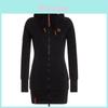 Womens Ladies Plain Zip Up Hooded Hoodie Sweatshirt Jumper Jacket Long Coat Tops In Comfortable Polyester Fabric