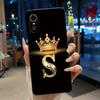 Superior Fashion Couple Soft Silicone Black Phone Case For ZTE Blade A31 Case Shockproof Crown Letter Pattern Shell