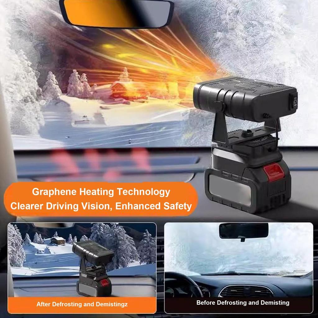 Sxhlseller Cordless Portable Car Heater, 170W Fast Heating Car Defroster Defogger, 2 Settings Adjustable