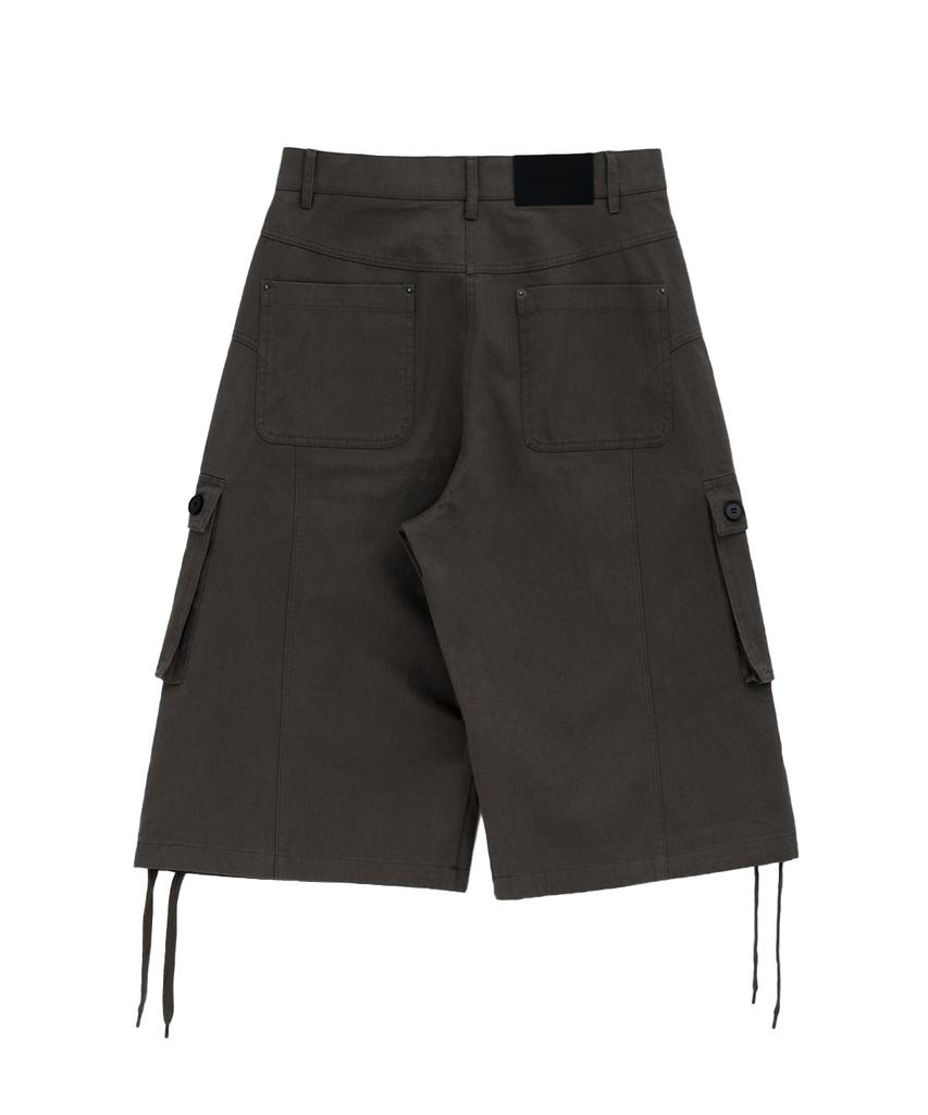 Saendeulig Cargo Bermuda Cotton Shorts_Charcoal