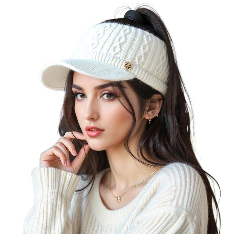 1PC Baseball Cap Elegant Knitted Headband Warmth Fit Gift Adjustable Casual Thick Versatile Sports Cap Playful Multi-Color