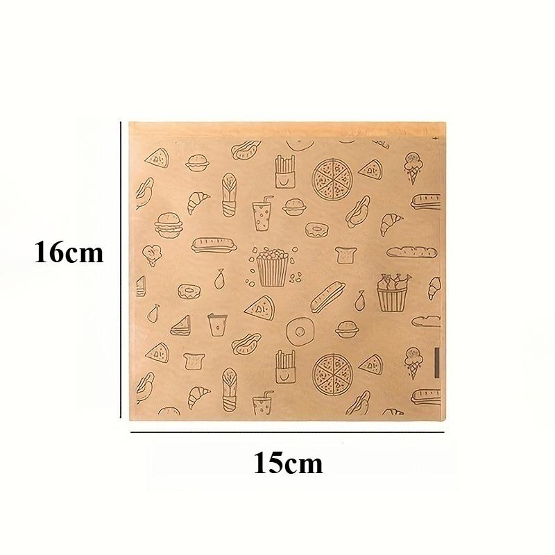50Pcs Greaseproof PaperDisposable Food Bags Packaging Baking Papers