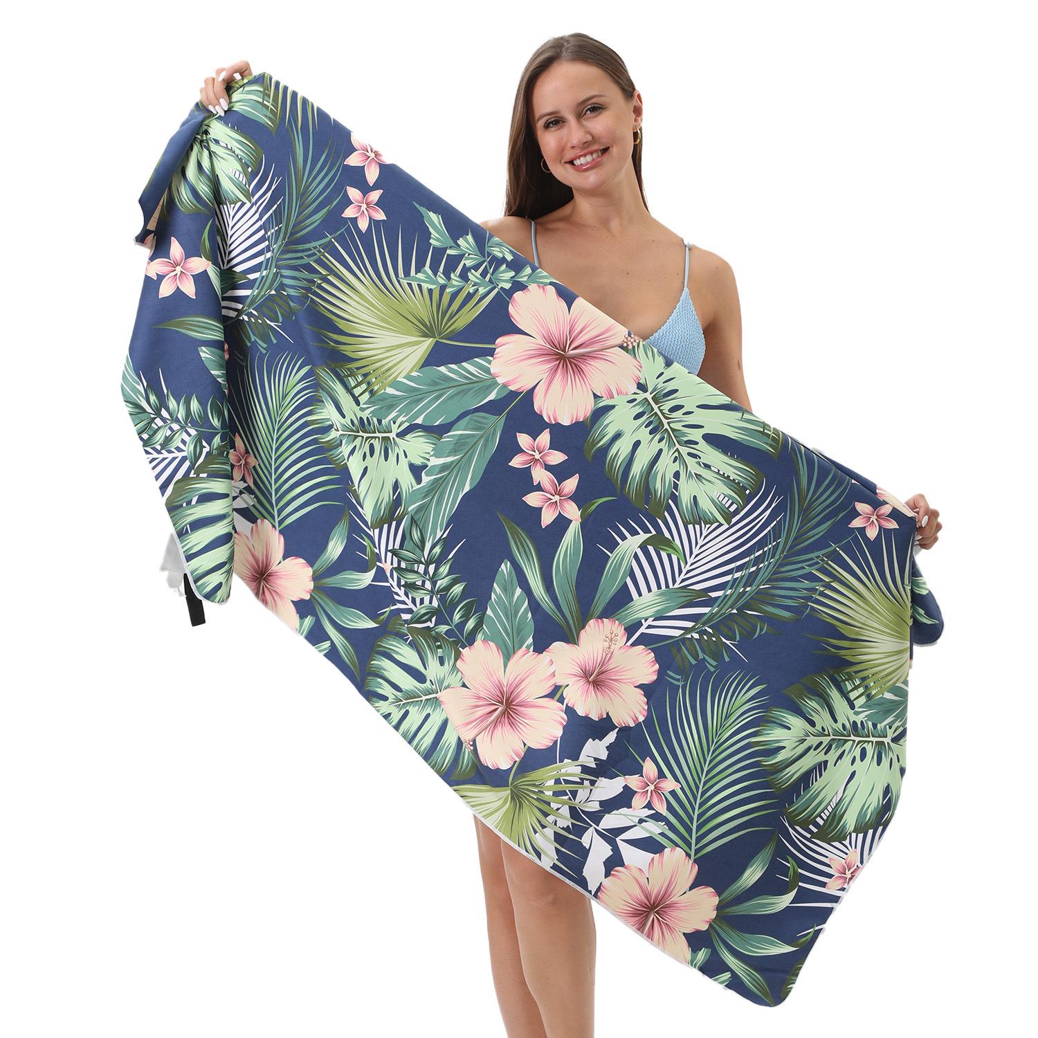 

Double-sided velvet beach towel absorbent towel microfiber printing quick-drying bath towel 80 * 160 [OPP independent bag]