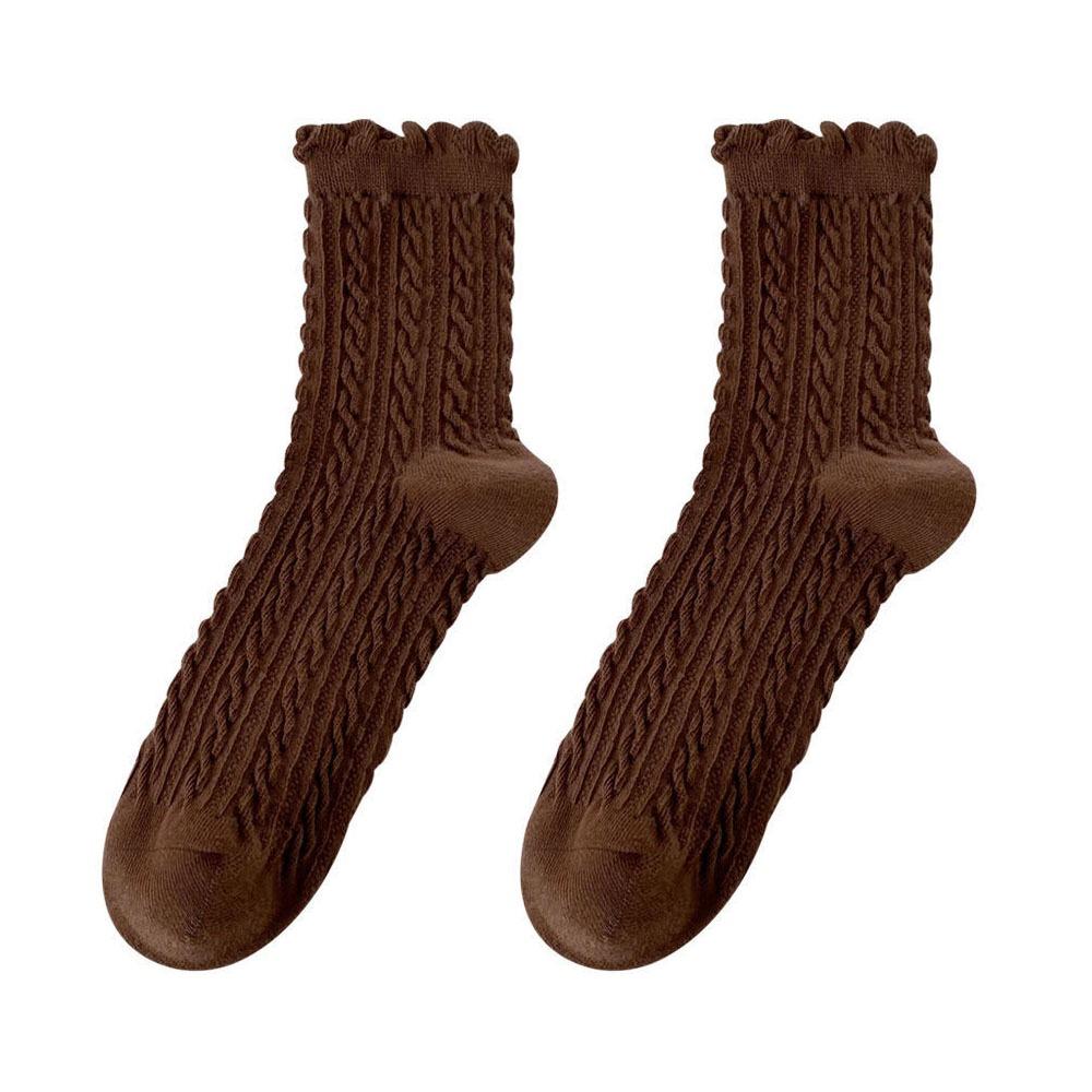 1/5 Pairs Lace Winter Thickened Wool Socks Warm Polycotton Snow Socks Soft Women's Floor Socks