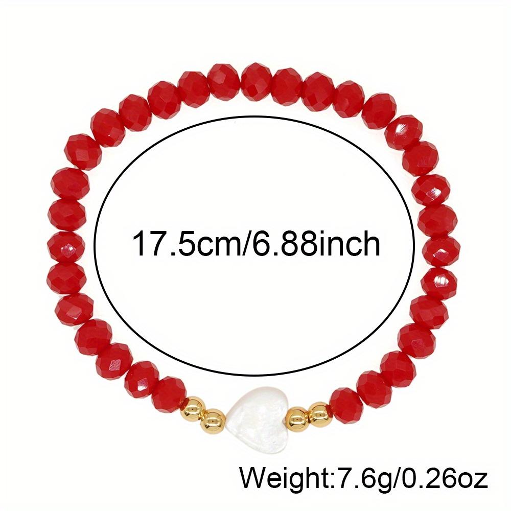 Handmade Red Shell Heart-shaped Bead Bracelet, A Luxurious and Prosperous Valentine's Day Gift with Extraordinary Significance, Suitable