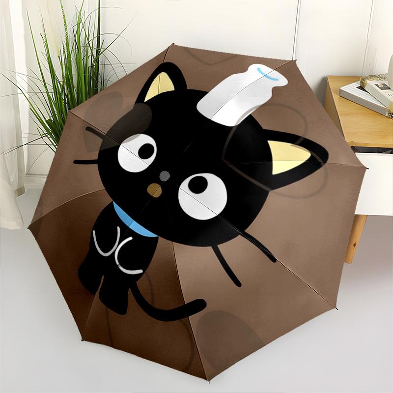 1pc Automatic Opening/Closing Umbrella with Cute Cat Print - Portable Folding Design, 8-Bone Iron Frame, Outdoor, Ideal Gift for Fans, Travelers, Dail