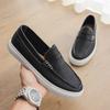 Comfortable Men's Soft-Soled Slip-On Loafers Versatile Casual Business Shoes Formal Leather Moccasins Leisure Walk Driving Flats