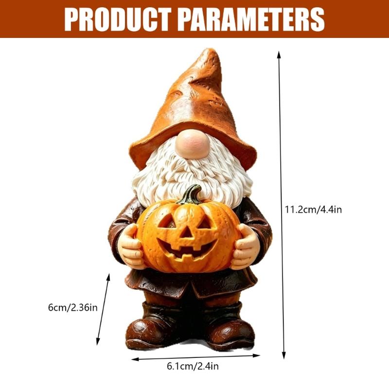 Entryway And Shelf Holiday Statue Accent, Fall Harvest Character Figure for Garden, Lawn, Flower Bed, and Single Piece Home Placement