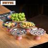 Blue-and-white Bohemia Pink High Foot Fruit Dishes Creative Pastry Plate Fruit Dishes Hospitality Dishes Supplies Ornaments Gift