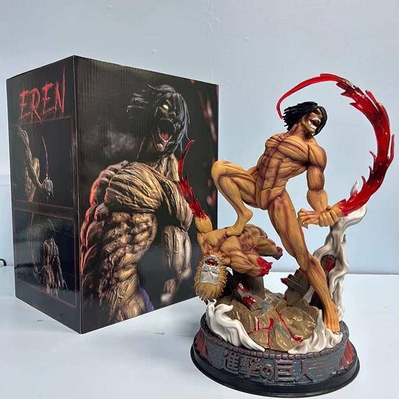 29cm Attack On Titan Titanification Eren Combat Form Figure Model Kit PVC Static Model Toy Collectible Ornament Boy Holiday Gift