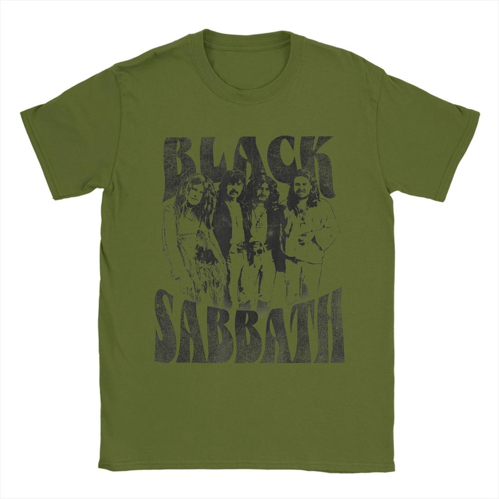 Black Sabbath Group Photo T-Shirt Summer  Y2K Funny T-Shirts Cotton Trendy Cool Tshirt For Men Short-Sleeved Design Clothing